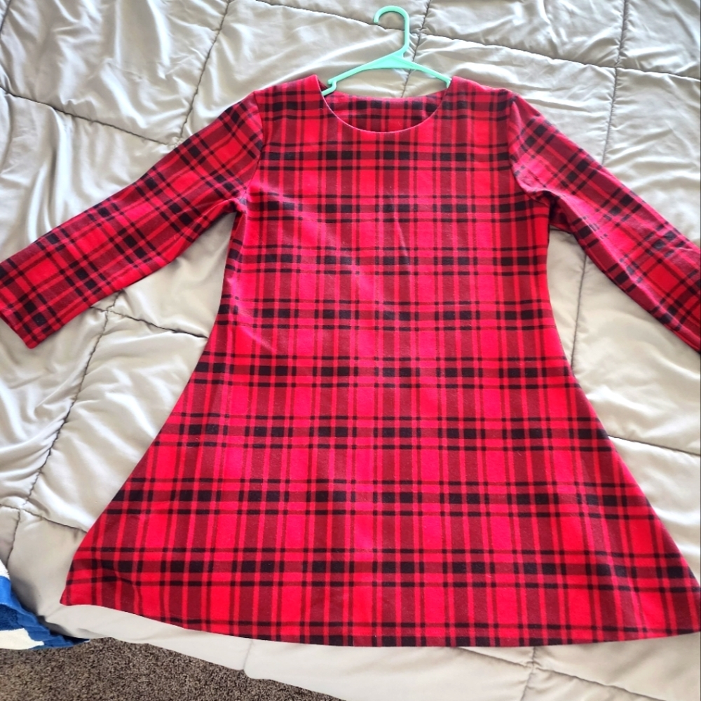 Red and black plaid dress